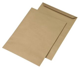 Versandtaschen Recycling - E4, ohne Fenster, gummiert, 130 g/qm, braun, 250 Stück, 1 St.