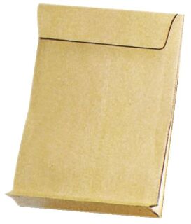 Faltentaschen - E4, ohne Fenster, 40 mm-Falte, Klotzboden, haftklebend, 140 g/qm, braun, 100 Stück, 1 St.