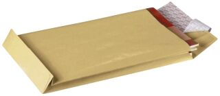 Faltentaschen Recycling - C4, ohne Fenster, 40 mm-Falte, Klotzboden, haftkebend, 125 g/qm, braun, 10 Stück, 1 St.