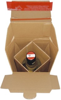 Flaschenkarton mit Selbstklebeverschluss - für 1 Flaschen, 10 St.