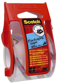 Verpackungsklebeband im Handabroller, 20m x 50mm, transparent, 1 St.