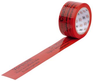 Warnband "Vorsicht hochempfindliche Elektrogeräte" - rot/schwarz, 50 mm x 66 m, 1 St.
