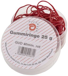 Gummiringe - Ø40 mm, Dose mit 25g, rot, 1 St.