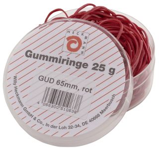 Gummiringe - Ø65 mm, Dose mit 25g, rot, 1 St.