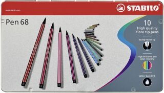 Premium-Filzstift - Pen 68 - 10er Metalletui - mit 10 verschieden Farben, 1 St.
