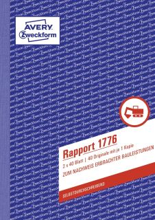 1776 Rapport, DIN A5, selbstdurchschreibend, 2 x 40 Blatt, weiß, gelb, 1 St.