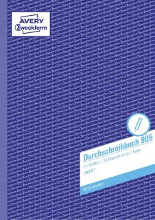 905 Durchschreibbuch, DIN A4, vorgelocht, 2 x 50 Blatt, weiß, 1 St.