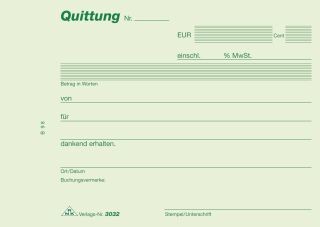 Quittung  - A6 quer, MP, SD, 2 x 40 Blatt, 1 St.