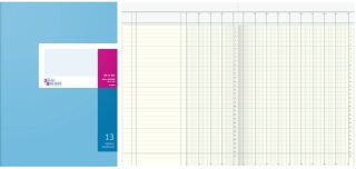 Spaltenbuch Kopfleisten-Ausführung - A4, 13 Spalten, 40 Blatt, Schema über 2 Seite, 1 St.