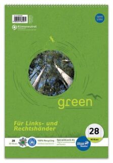 Spiralblock - LIN28, A4, 80 Blatt, 70 g/qm, Links/Rechtshänder, 1 St.