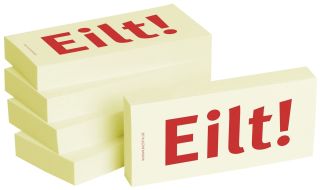 Haftnotizen "Eilt!" - 75 x 35 mm, 5x 100 Blatt, 1 St.