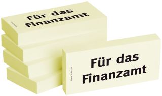 Haftnotizen "Für das Finanzamt " - 75 x 35 mm, 5x 100 Blatt, 1 St.