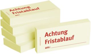 Haftnotizen "Achtung Fristablauf am" - 75 x 35 mm, 5x 100 Blatt, 1 St.