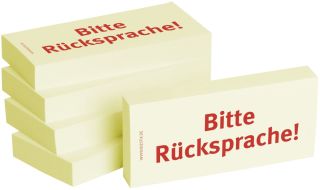 Haftnotizen "Bitte Rücksprache" - 75 x 35 mm, 5x 100 Blatt, 1 St.