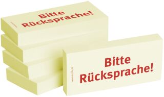Haftnotizen "Bitte Rücksprache" - 75 x 35 mm, 5x 100 Blatt, 1 VPE