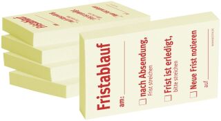 Haftnotizen "Fristablauf am" - 55 x 75 mm, 5x 100 Blatt, 1 VPE