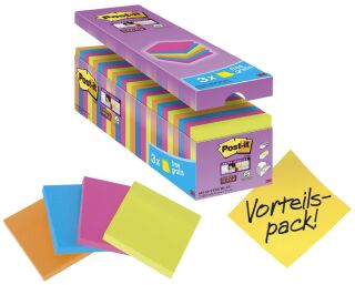 Haftnotiz Super Sticky Notes Vorteilspack - 76 x 76 mm, 24x 90 Blatt, 1 St.