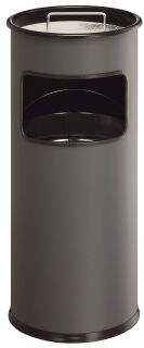 Papierkorb mit Ascher METALL - Ø260 x 620 mm, 17 l, anthrazit, 1 St.