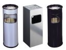 Papierkorb mit Ascher METALL - Ø260 x 620 mm, 17 l, anthrazit, 1 St.