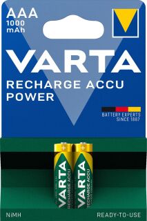 Rechargeable Accu Power - Micro/AAA, 1,2 V, 1000 mAh, 2er-Bister, 1 St.