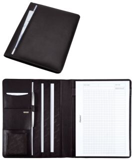Konferenzmappe CREMONA - A4, Echt Leder, schwarz, 1 St.