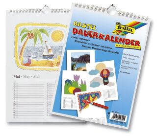 Bastelkalender - 17 x 24 cm, weiß, 13 Blatt + 1 zusätzliches Deckblatt, 1 St.