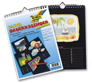 Bastelkalender - 17 x 24 cm, schwarz, 13 Blatt + 1 zusätzliches Deckblatt, 1 St.