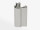 Flachvitrine mit LED-Streifenbeleuchtung OL9923 - 99 x 23 x 184,5 cm, auf Standfüßen / mit LED-Streifenbeleuchtung / Alu silber, Holz lichtgrau