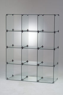 Selbstbauvitrine SB03 - mit 12 Fächern, Fachgröße 40x40x40 cm / mit Rückwand