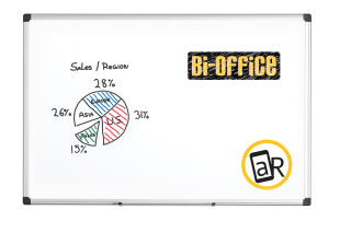Bi-Office Magnetische Maya Whiteboard mit Aluminiumrahmen 120x90cm