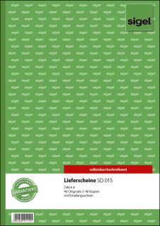 Lieferscheine mit Empfangsschein - A4, 1. und 2. Blatt bedruckt, SD, MP, 2 x 40 Blatt, 1 St.