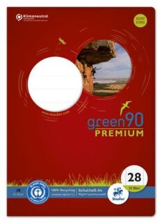 Heft LIN28 - A4, 32 Blatt, 90 g/qm, kariert mit Randlinien, 2 St.
