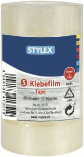 Klebefilm - 18 mm x 33 m, transparent, 5 Rollen, 12 St.
