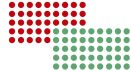 Moderationsklebepunkt, Kreis, 19 mm, rot und grün,...