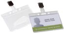 Ausweishülle mit Clip - 85 x 54 mm, Hartplastik, transparent, 10 Stück, 1 St.