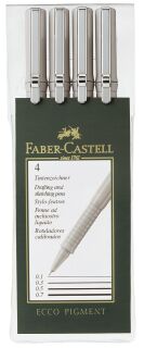 Tintenschreiber ECCO PIGMENT - 4er Set (0,1/0,3/0,5/0,7 mm), schwarz, 1 St.