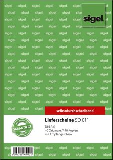 Lieferscheine mit Empfangsschein - A5, 1. und 2. Blatt bedruckt, SD, MP, 2 x 40 Blatt, 1 St.