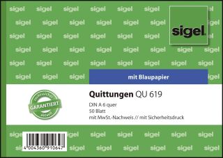 Quittungen mit Sicherheitsdruck - A6 quer, MP, BL, 50 Blatt, 1 St.