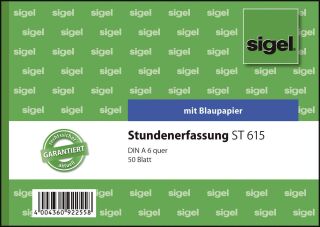 Stundenerfassung -  A6 quer, MP, BL, 50 Blatt, 1 St.