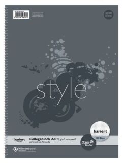 Collegeblock - A4, 160 Blatt, 70 g/qm, 5mm kariert, 1 St.