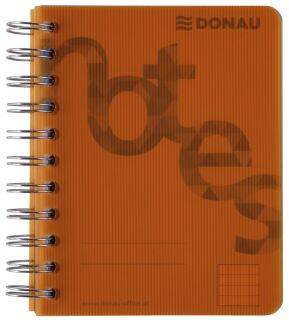 Collegeblock PP Cover - A6, kariert, orange, 1 St.