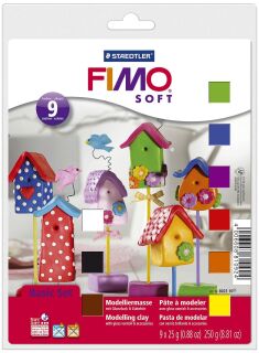 Modelliermasse FIMO® soft Basis-Set - Kunststoff, 9 x 25 g, sortiert, 1 St.