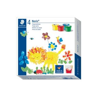 Fingerfarbe Noris Club®, sortiert, Kunststoff-Töpfchen - 4 x 100 ml, 1 St.