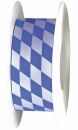 Zier Acetatband - 40 mm x 25 m, Raute, weiß/blau, 1...