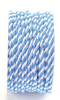 Kordel - 3 mm x 25 m, weiß/blau, 1 St.