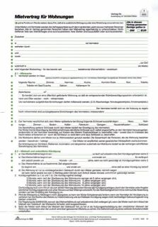 Mietvertrag für Wohnungen - ausführliche Fassung, 6 Seiten, gefalzt auf DIN A4, 50 St.
