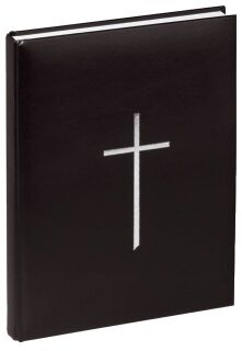 Kondolenzbuch mit Kreuz - schwarz, 120 Blatt, 1 St.