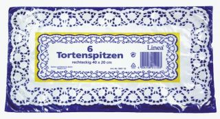 Tortenspitzen - 40 x 20 cm, 6 St&uuml;ck, wei&szlig;, 5 St.