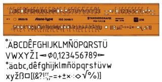 Schriftschablone Typ B gerade (Mittelschrift) 3,5 mm, 1 St.
