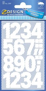 3787 Zahlen-Etiketten - 0-9, 25 mm, weiß, selbstklebend, wetterfest, 28 Etiketten, 10 St.